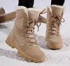 Women's Fleece-Lined High-Top Snow Boots - Warm, Thick, Plus Size Cotton Short Boots for Autumn/Winter Fashion