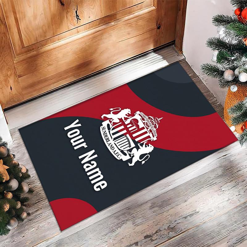 Sunderland FC Printed Crystal Velvet Rug Non‑Slip Crystal Velvet Carpet For Sofa Bedroom Indoor Home Decoration