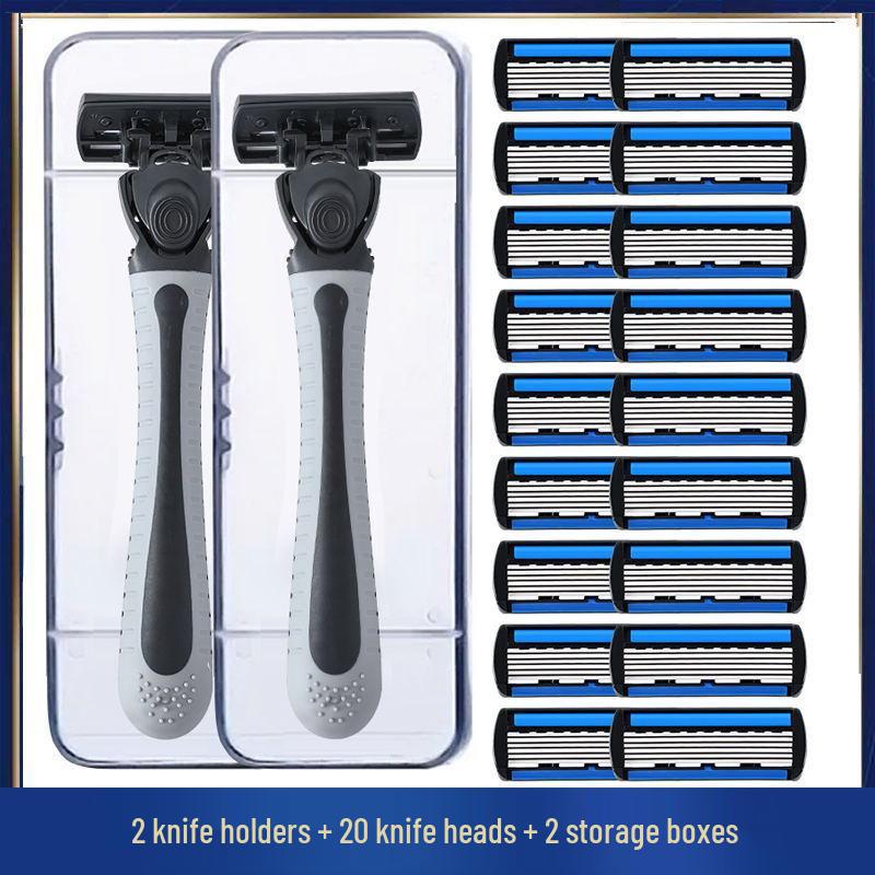 Six-Layer Razor Stainless Steel Shaver for Men with Multi-Layer Shaving Head