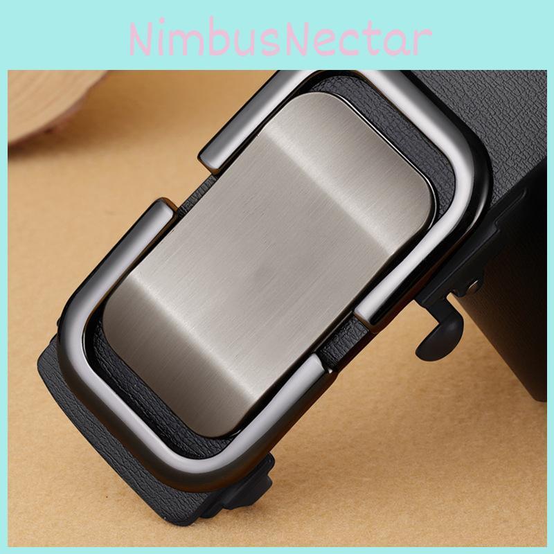 Alloy Automatic Buckle Leather Belt For Business Casual And Sports Style Men