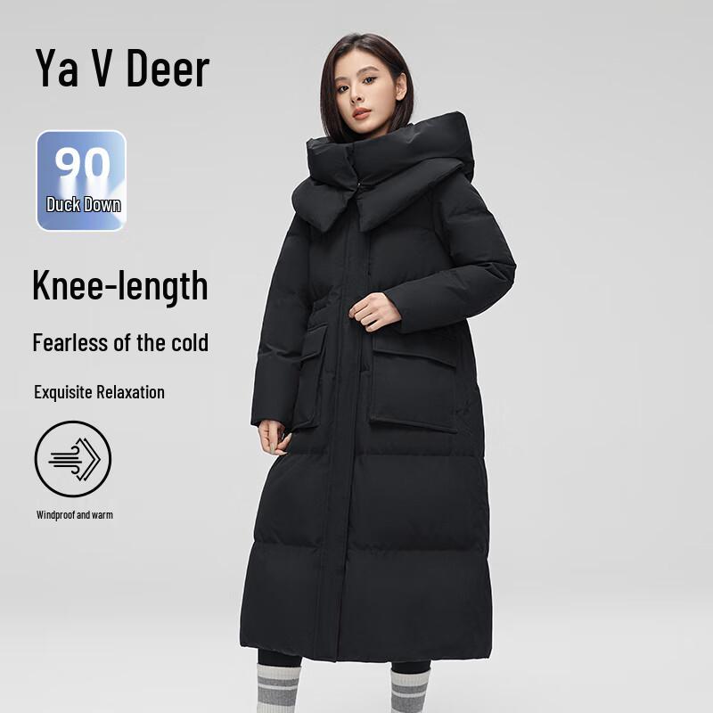 

Yalu Женская Экстремально Холодная Удлиненная Пуховая Парка Оверсайз L