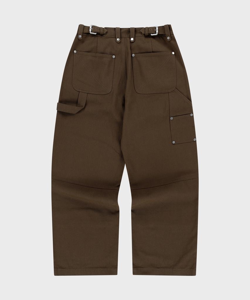 THEVINYLHOUSE Stitch Double Knee Pants Brown