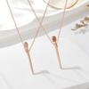 Kinel Zircon Matchstick Pendant Necklace For Women Rose Gold Color Party Fine Jewelry Gift