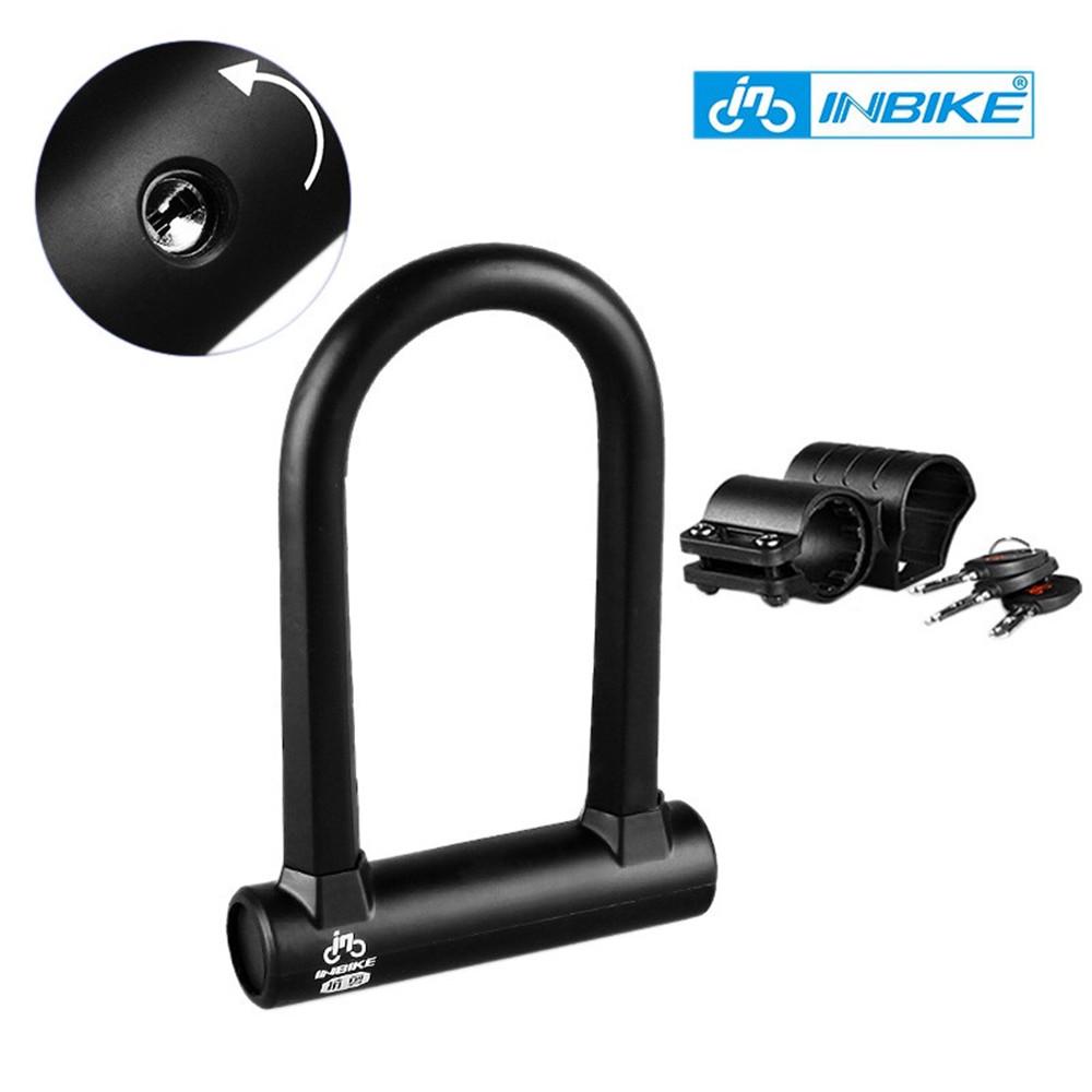 INBIKE 16mm Safe Bicycle Lock Heavy Duty Bike ULock Cable Cut Resistance Padlock