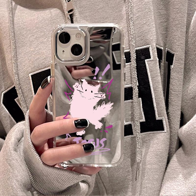 Mobile Phone Cases for iPhone 11 13 XR 15 Pro Max 12 14 Pro Max Case iPhone 16 XS Max Mirror Protective Case Mirror Exquisite Cartoon Waterproof