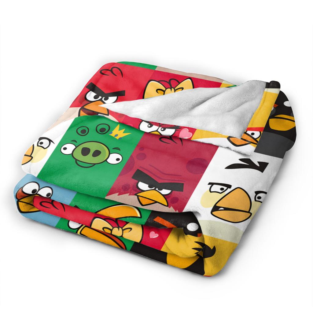 A-Angry Animation B-Birds Cartoon Flannel Blanket Winter Soft Warm Throw Blanket for Girls Boys Couch Bed Bedspread Sofa Bed
