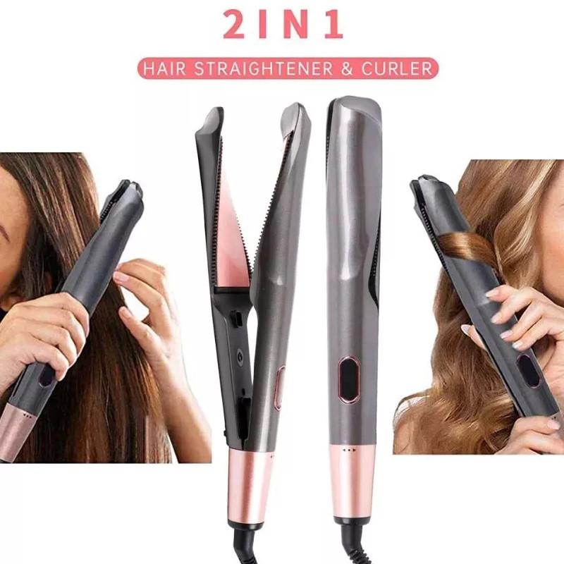 In 2 1 Electric Professional Heat Hair Straightener Curler Curl Tool Styling