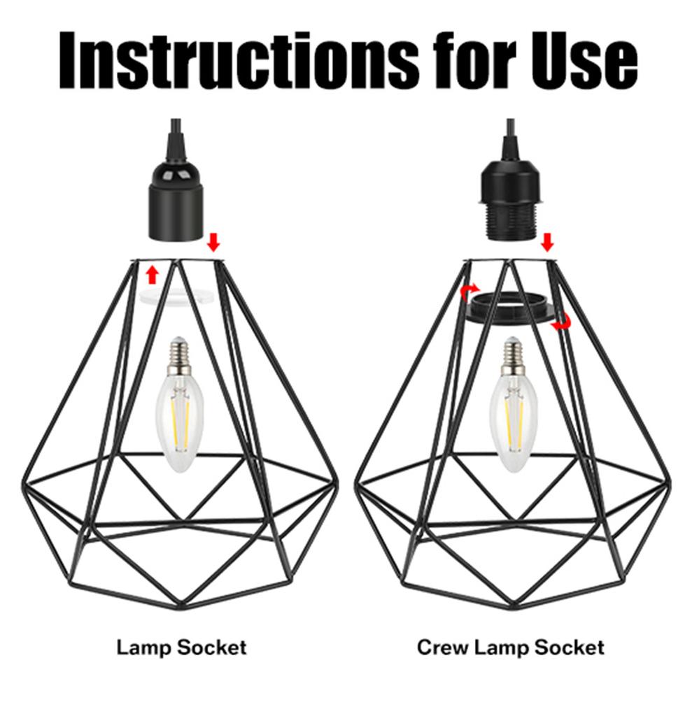 Modern Chandelier Lamp Vintage Industrial Pendant Light Iron Lampshade for Kitchen Bedroom Luminaire Black Lighting Fixture