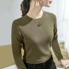 Damenmode, lässig, einfarbig, bedruckt, Herbst/Winter, langärmelig, O-Ausschnitt, Pullover und lange Ärmel