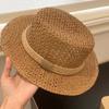 Lightweight Handwoven Sun Cap Breathable Mesh Flat Top Beach Hat Straw Boater Hat  Beach Vacation