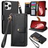 Crossbody Lanyard Wrist Strap Wallet with Card Holder Kickstand Phone Case for iPhone 16 15 Pro Max Plus Protective Cover