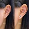 925 Sterling Silver Fine Jewelry Trendy Gold Plated Clover Stud Earrings Geometric Shiny Zircon Flower Screws Bead Piercing