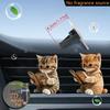 Zestaw 2 Akrylowych Wiszących Odświeżaczy Samochodowych z Kotem Pręgowanym w Okularach, Bez Zapachu Gąbka, Dodaj Olejek Perfumowy Dowolnie, Urocza Ozdoba Wnętrza Samochodu