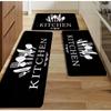 Kitchen Utensil Long Floor Mat Set Vintage Tableware Pattern Thick Anti Slip Runner Carpet for Home Kitchen