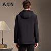 Antonio Men's Removable Rabbit Fur Lined Parka with Mink Fur Collar