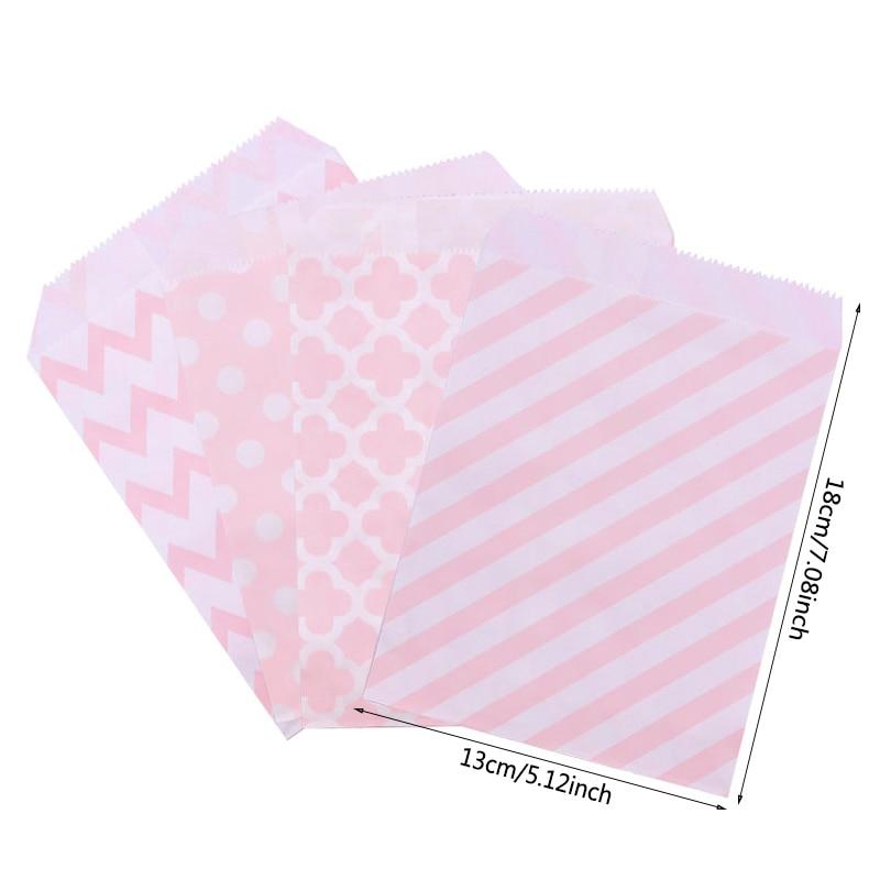 20pcs Mixed Style Candy Bar Paper Bags Wedding Party Favor Cookie Gift Bags Food Packaging Birthday Party Decoration Supplies