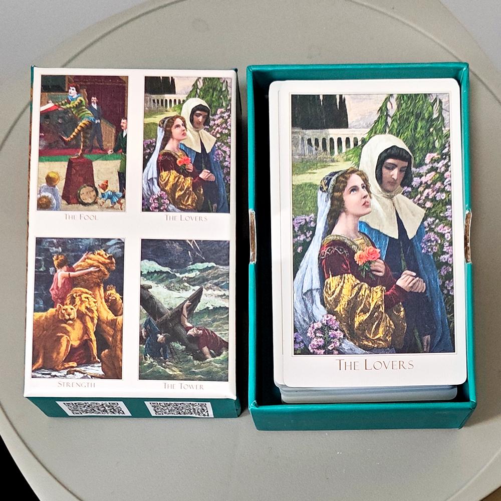 The Victorian Romantic Tarot Deck - 78 Pcs Elegant 19th Century Art Tarot Cards 12*7cm In Rigid Box, Double-embossed Cardstock