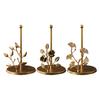 Yangyizhi Paper Towel Holder Countertop, Bird Ginkgo Rose Roll with Stable Base, Vintage Metal Toilet Stand for Kitchen, Living Room, Restaurant