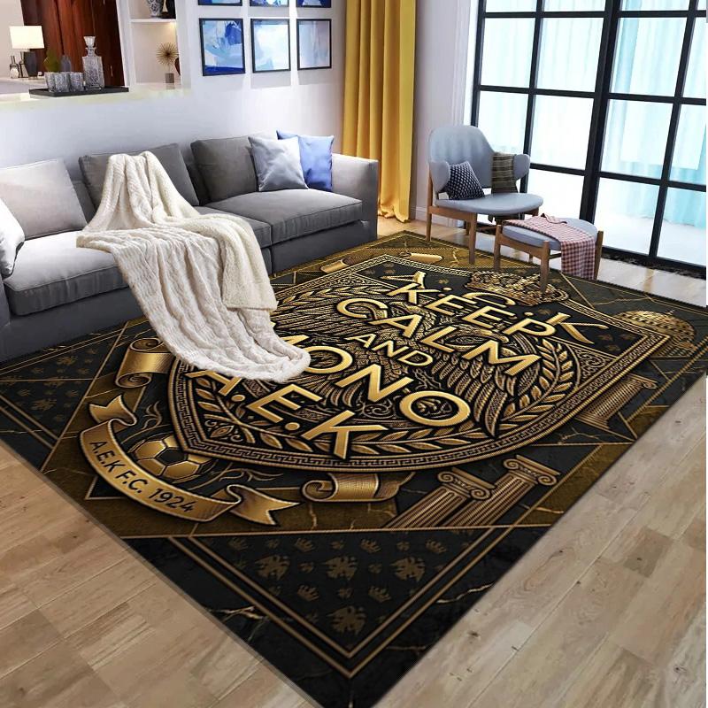 AEK Athens FC Pattern Rug, Indoor/Outdoor Mat, for Picnic, Gameroom, Bedroom, Office, Living Room, Home Decor Carpet, Birthday Gift