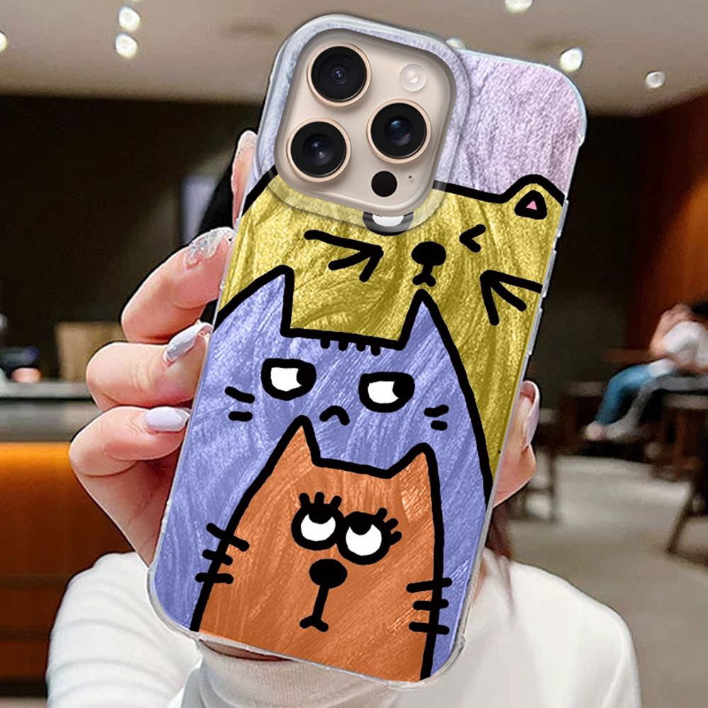 

Несколько Градиентных Чехлов для Телефона с Кошками Для iphone 16 15 14 13 Pro Max 7 16e 16plus Задняя Силиконовая Парная Накладка iPhone 7 белый