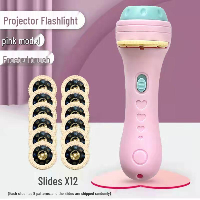 Available Children's Cognitive Cartoon Animal Projector Flashlight for Early Education