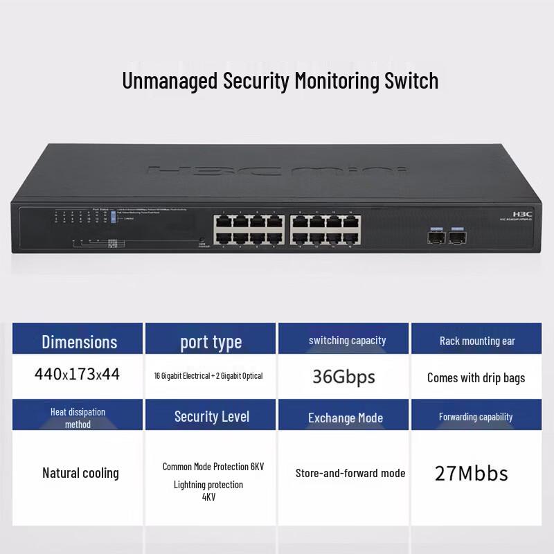 

H3C MS4016P-EI 16-Port Managed Gigabit Surveillance Switch
