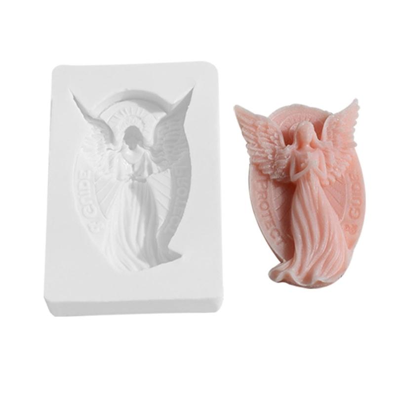 Silicone Pray Angel Plaster Candle Mold Epoxy Clay Craft DIY Ornaments Jewelry Making Tool Chocolate Fondant Mold