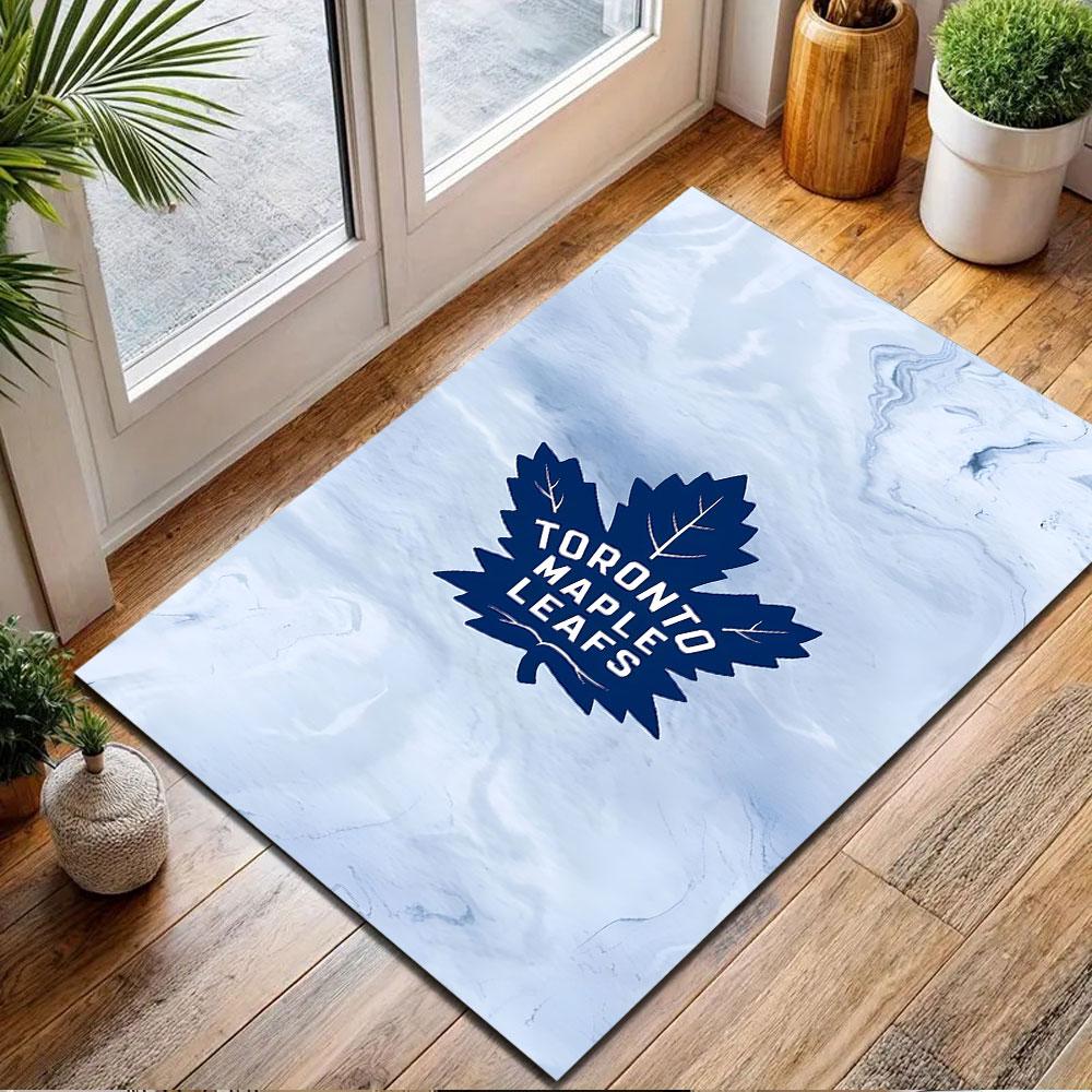 Toronto Maple Leafs Logo Rug Patterned Carpet, Non Slip Mat Suitable for Living Room and Bedroom Sofas