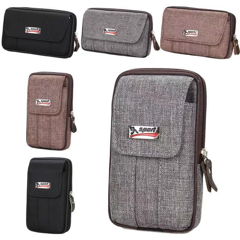 Men's Canvas Anti-Theft Waist Pack - Multi-Functional Belt Phone & Coin Bag