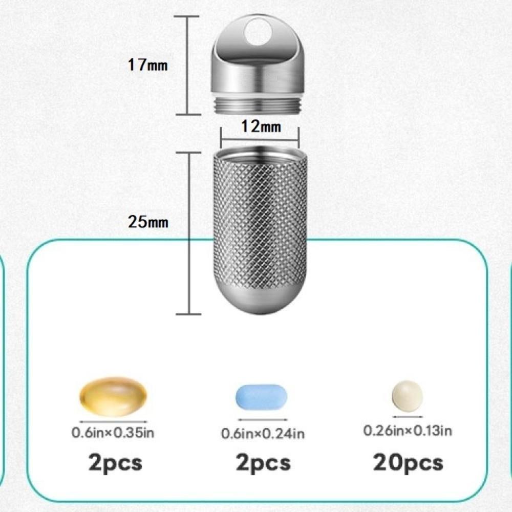 Metal Pocket Pill Holder Moisture-resistant Travel Pill Dispenser New Mini Key Chain Daily Use
