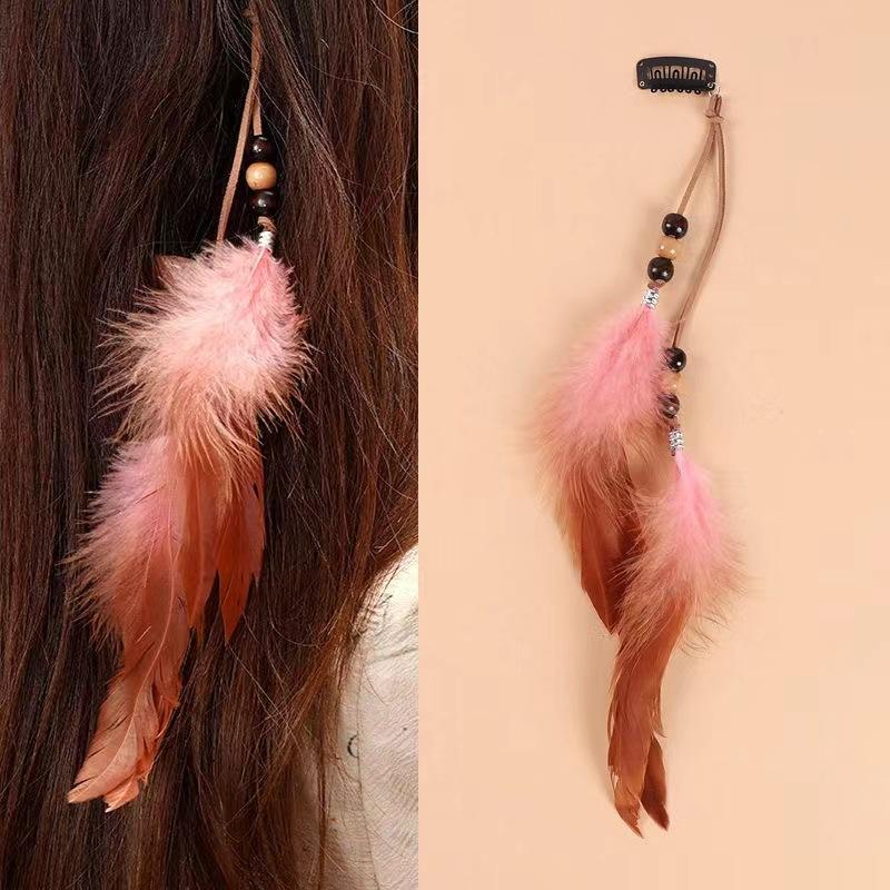Bohemian Feather Hairband Women'S Festive Masquerade Carnival Hippies Costume Indian Prom Gypsy Long Tassel Hair Accessories