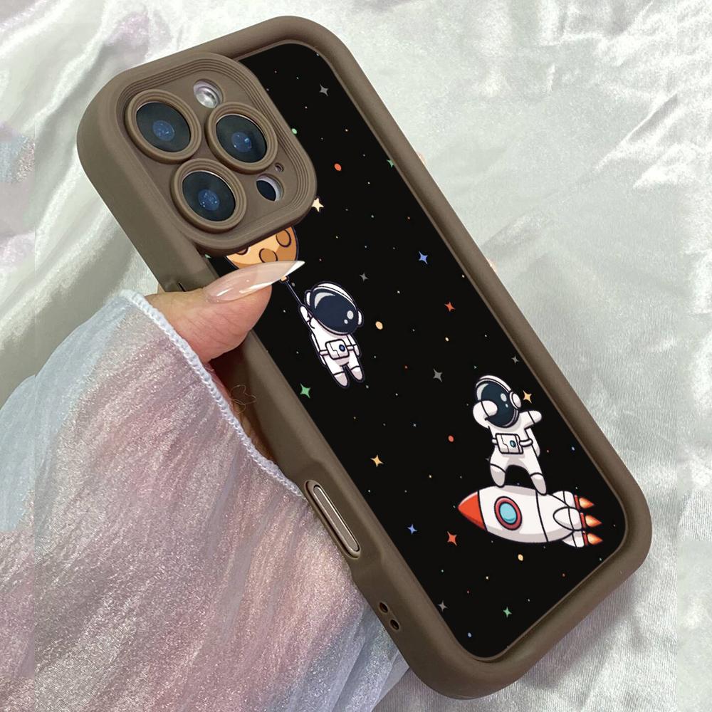 JT461 Retro Spaceman for iPhone 17 16 15 14 13 Pro Max Samsung S26 S25 Ultra A17 A07 A56 A16 Xiaomi 15T Redmi 15c 14C Soft Case