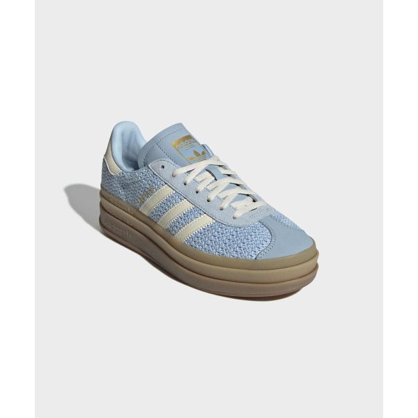 adidas Gazelle Bold Clear Sky Cream Women Sneakers Blue Sand-Strata Cream-White JS3899