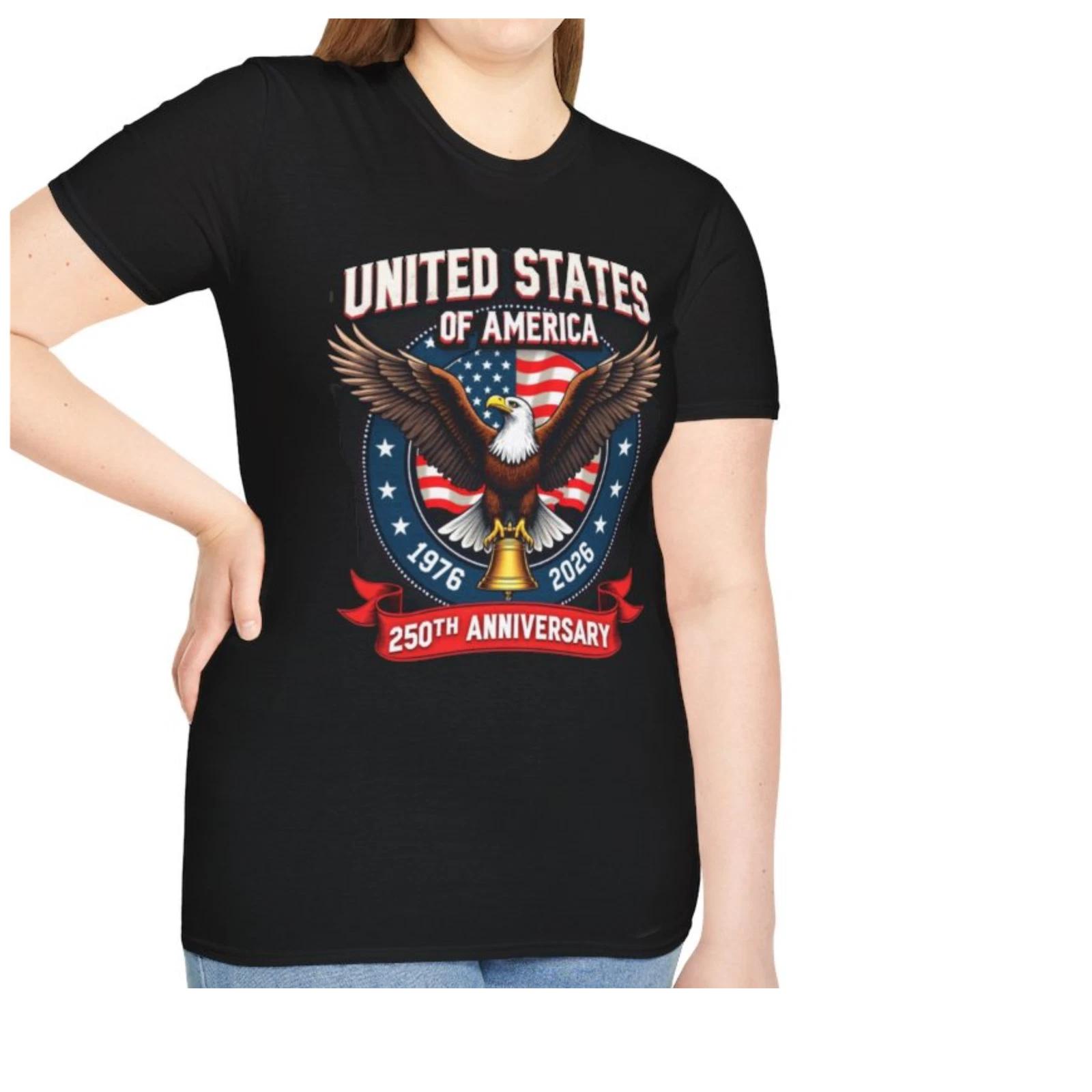 Patriotic Eagle T-Shirt USA 250th Anniversary Gift Unisex America Tee 4XL