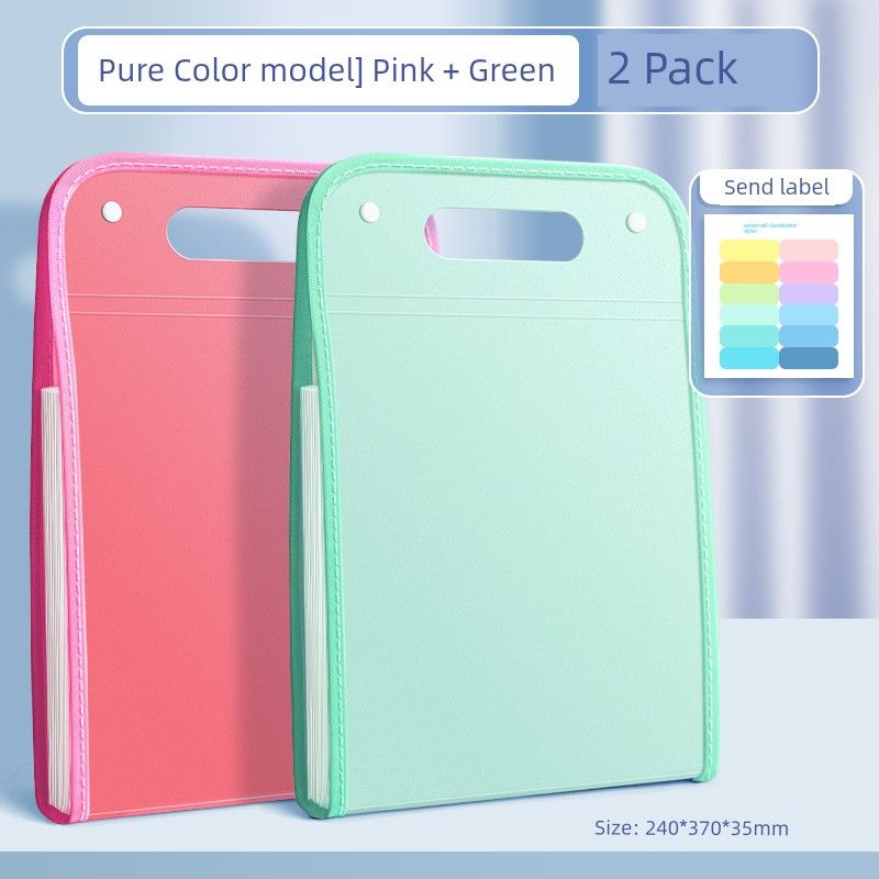 Large Capacity File Holder Ins Good-looking Paper Buggy Bag Organize Fantastic Middle School Students Book Clip Subject Classification Test Paper Clip