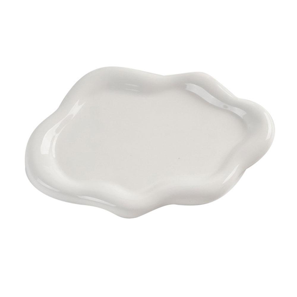 Ins Ceramic Jewelry Storage Tray Cloud Shape Photography Prop Jewelry Display Plate Storage Plate Watches/Keys Storage