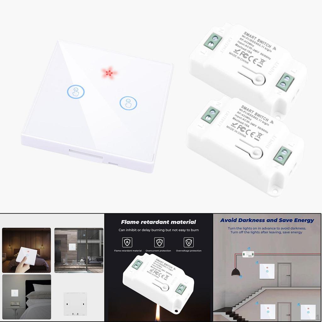 Touch Switch Connection 4 Modes Voice Control Scratch-Resistant Tempered for Home Bedroom Bed