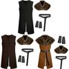 Medieval Knight Costume With Faux Fur Collar For Cosplay And Halloween Role Play