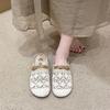 Baotou half slippers women's summer outer wear 2025 new with skirt linen breathable flat bottom one pedal cool slippers for pregnant women