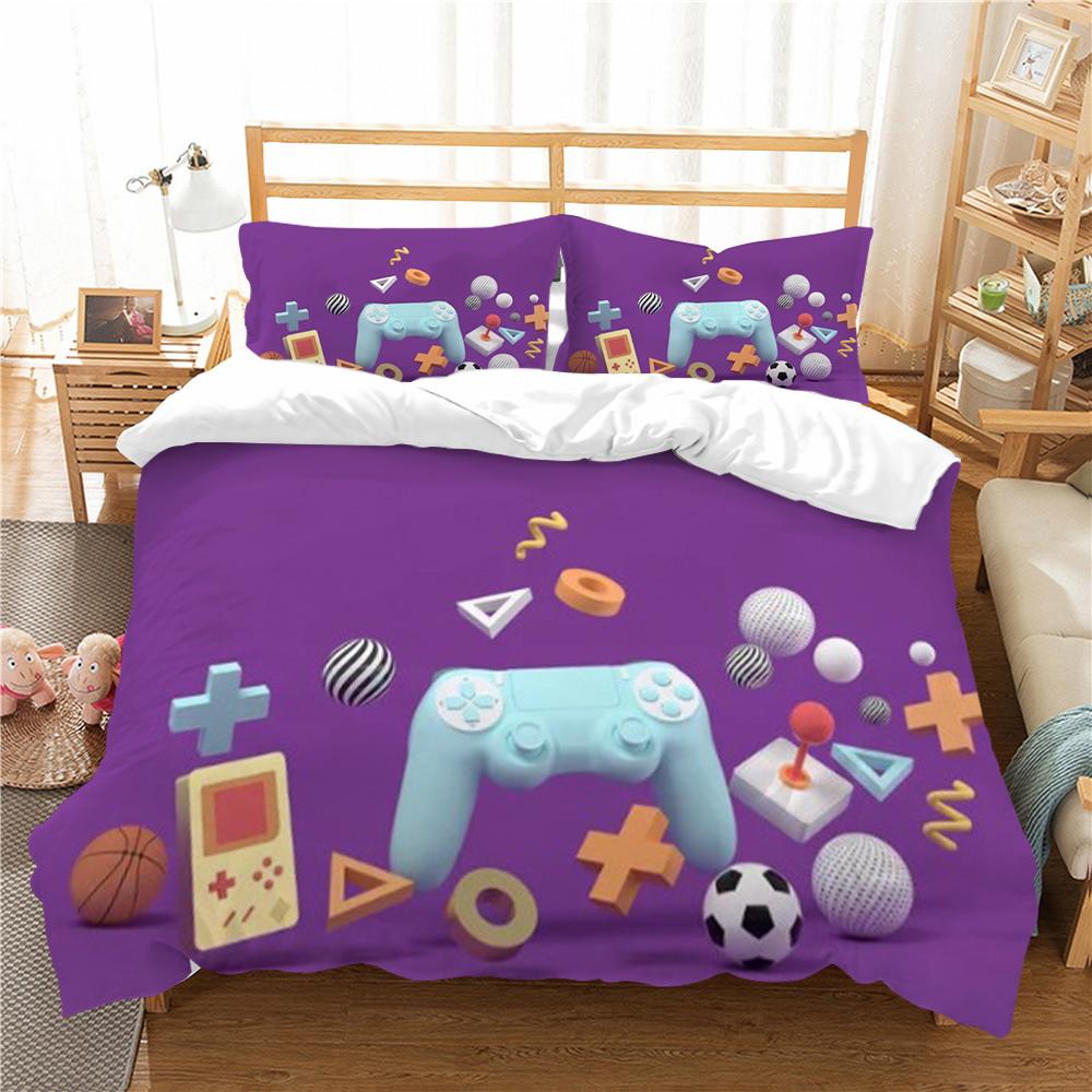 Bed Cover Comforter Bedding Set Pillowcase Gamepad 3D Printing Adults Bedclothes 2/3pcs Microfiber