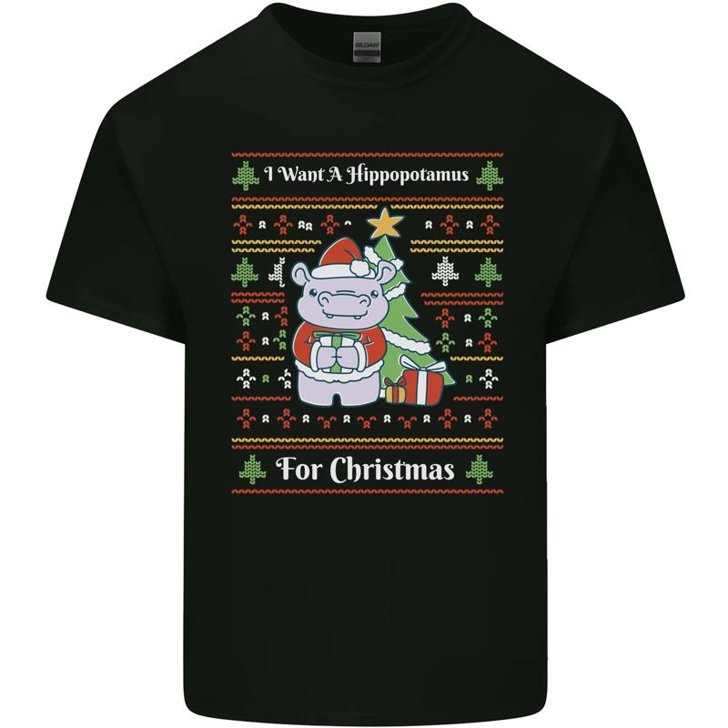 

Nilpferd Weihnachten Lustig Nilpferd Herren Baumwolle Maglietta T-Shirt - Men s Summer Cotton Graphic Tee S разноцветный