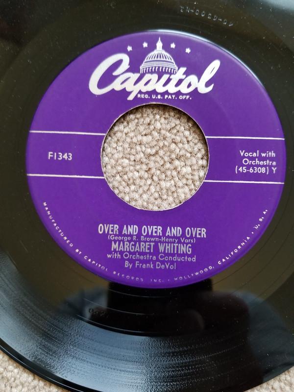 

7inch Record MARGARET WHITING - Over And Over And Over / The Moon W F1343 CAPITOL 1950 US Pop Used