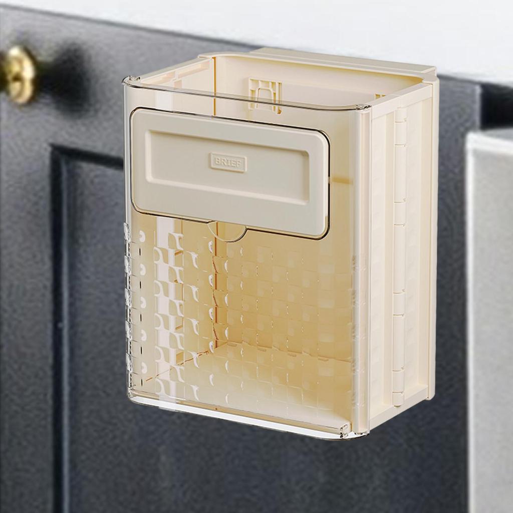Hanging Kitchen Trash Can Transparent (without Lid) Cabinet Door Hanging Wastebasket for RV Camping Office Kitchen Bathroom