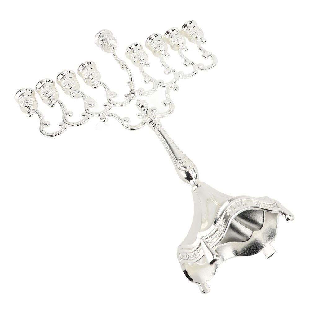 4pcs Silver Candle Holder 9 Branch Candelabra Decorative Candlestick Wedding Decoration