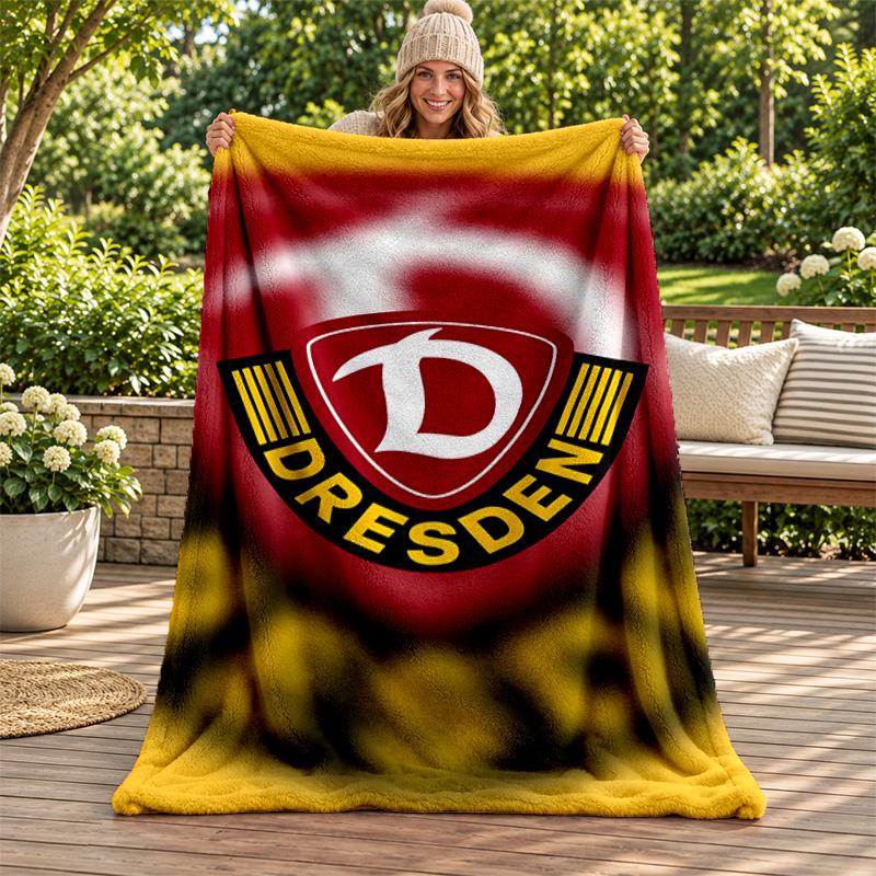 Dynamo Dresden Blanket Flannel Blanket Soft Cozy Plush Throw for Sofa Bed Lightweight Home Decoration Gifts for Christmas Various Holidays