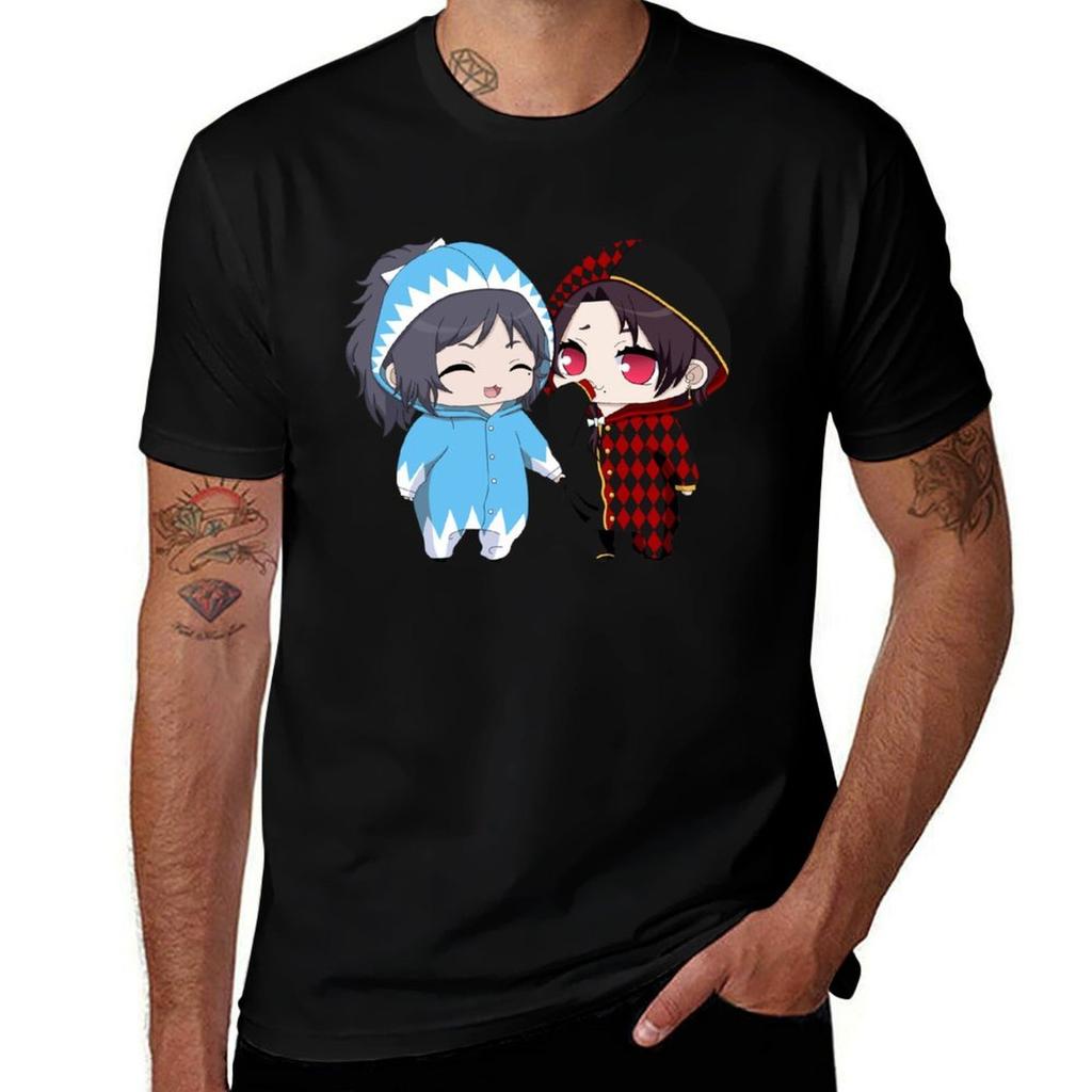 Fanart Yamatonokami Yasusada And Kashuu Kiyomitsu Chibi Tshirt Work Wear Simple Tee Shirt