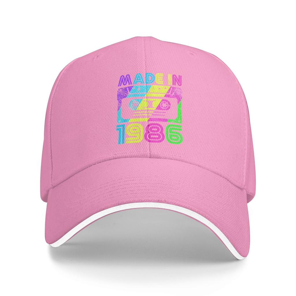 Made In 1986 Cassette Birthday 80s Baseball Cap  Design Print Trucker Hat Spring Unisex Men Kpop Rock Baseball Caps
