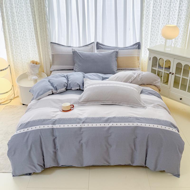 100% Cotton 3 Piece Duvet Cover Set with 2 Pillowcases for Single Double Queen King Size Bedding