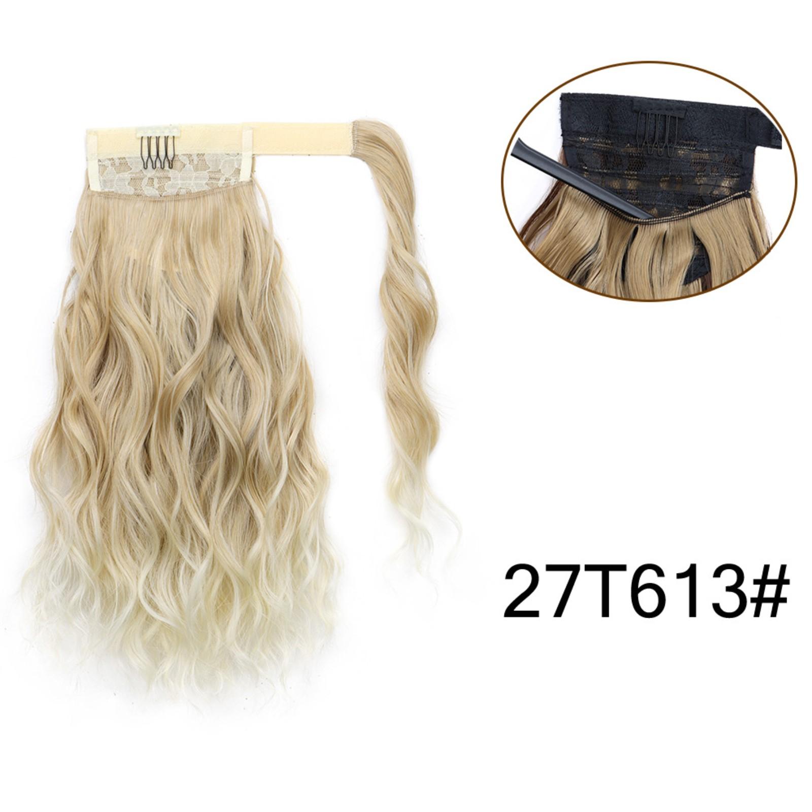 

Накладные волосы для хвоста 14 дюймов, вьющиеся волнистые волосы для хвоста для женщин и девочек, обертывание вокруг хвоста One Size