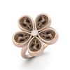 7X5mm Pear Smoky Quartz 925 Sterling Silver Rose Vermeil Five Stone Daisy Flower Women Engagement Ring